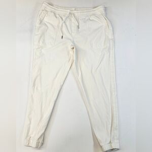 ATHLETA Retreat Jogger Pants Womens Sz XL Tall White Chambray Lightweight
